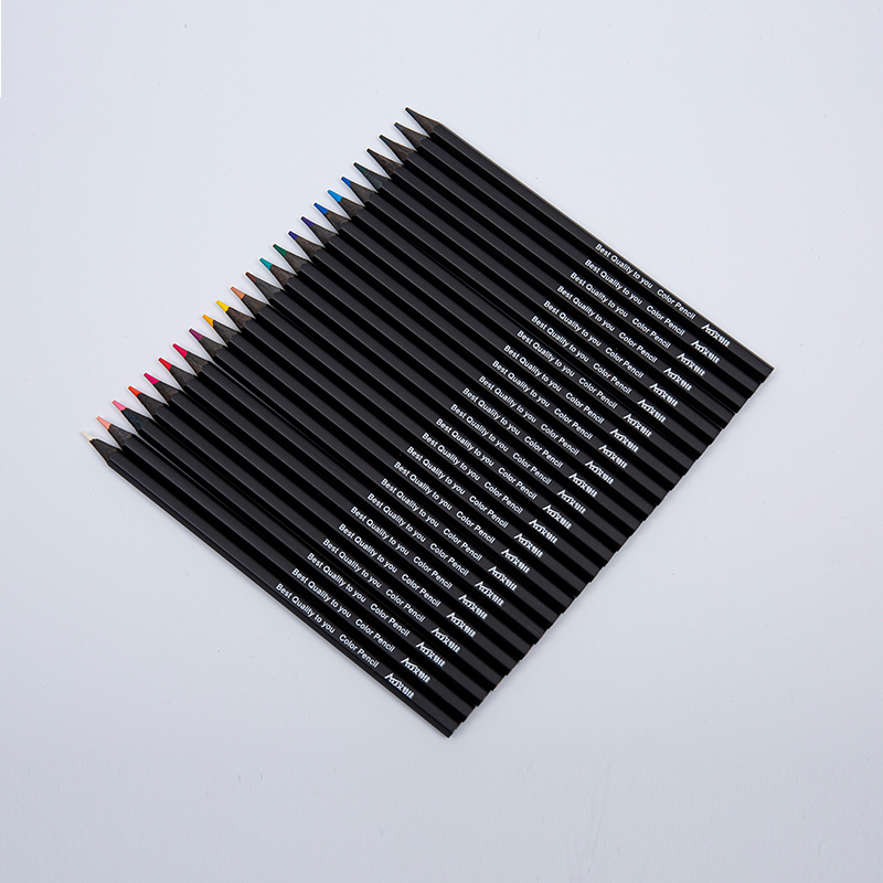 专业黑木六角彩色铅笔